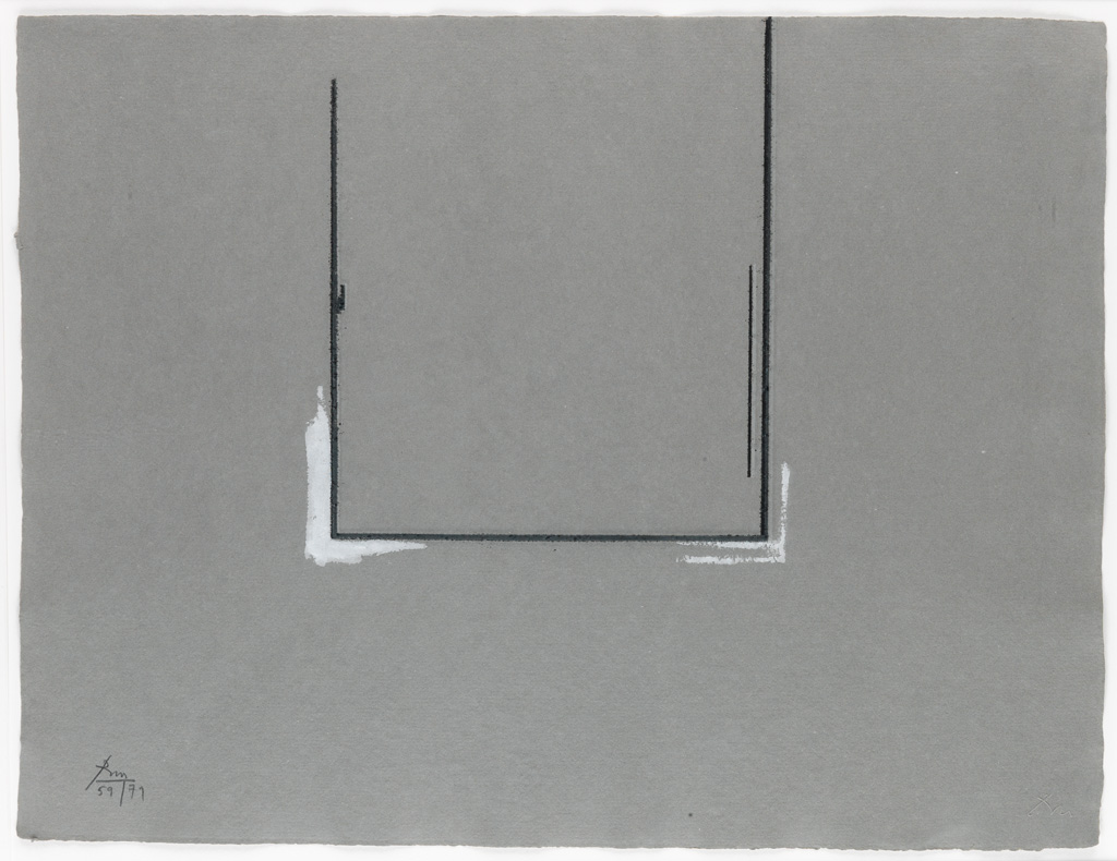 ROBERT MOTHERWELL Gray Open with White Paint.